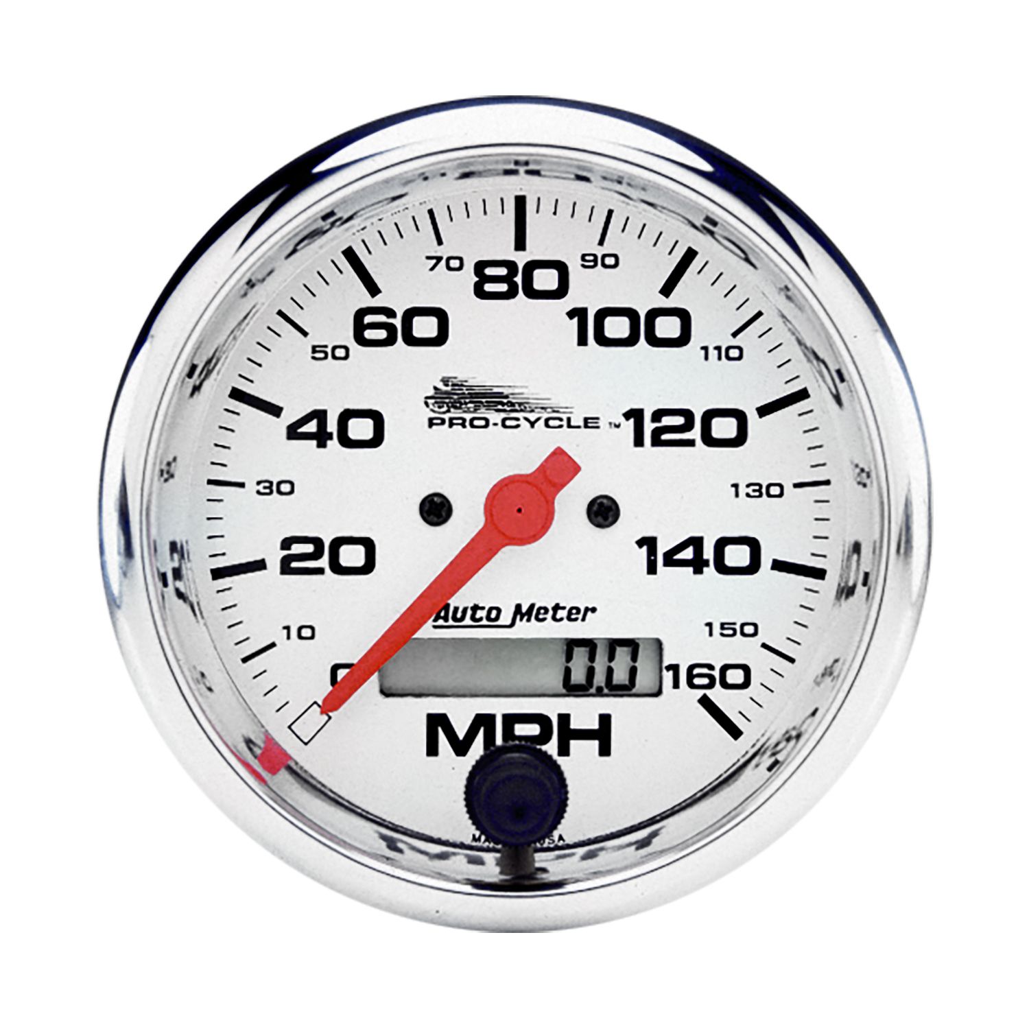 3-3/4 in. SPEEDOMETER, 0-160 MPH, WHITE, PRO-CYCLE