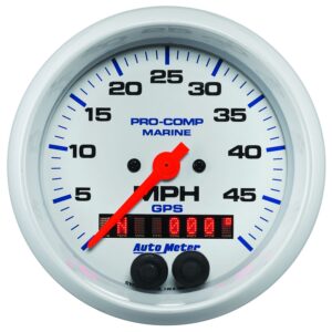 3-3/8 in. GPS SPEEDOMETER, 0-50 MPH, MARINE WHITE