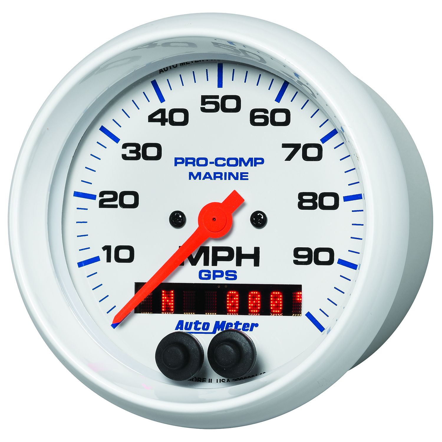 3-3/8 in. GPS SPEEDOMETER, 0-100 MPH, MARINE WHITE