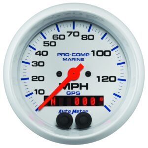 3-3/8 in. GPS SPEEDOMETER, 0-140 MPH, MARINE WHITE