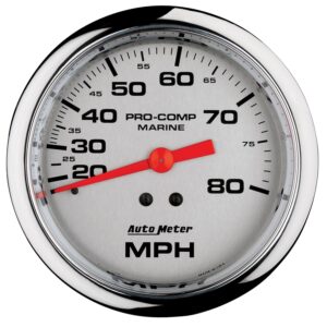 3-3/8 in. MECHANICAL SPEEDOMETER, 0-80 MPH, MARINE CHROME ULTRA-LITE
