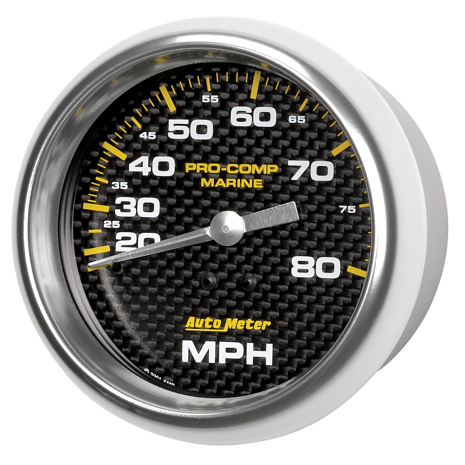 3-3/8 in. MECHANICAL SPEEDOMETER, 0-80 MPH, MARINE CARBON FIBER
