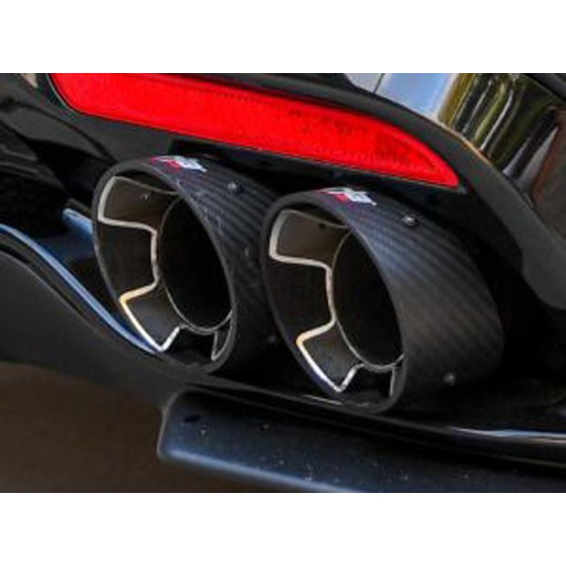 2018-2021 Kia Stinger Tip Kit Dual Round Angle-Cut Carbon Fiber - Bright