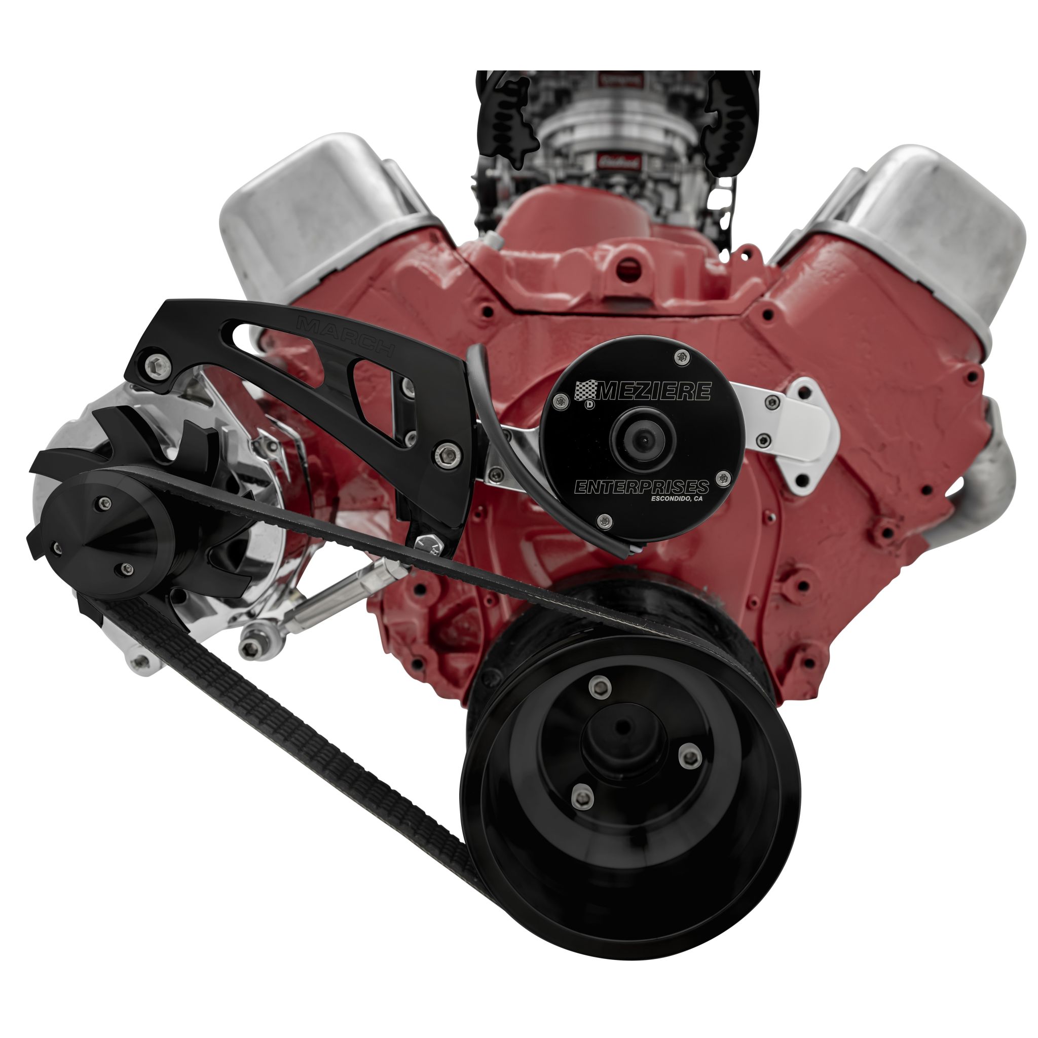 Big Block Chevy Serpentine Conversion - EWP - ALT Only - Black