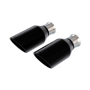 2021-2024 Ram 1500 TRX Tip Kit Single Round Rolled Edge Angle-Cut Black Chrome