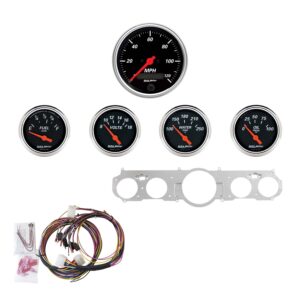 5 GAUGE DIRECT-FIT DASH KIT, MUSTANG 65-66, DESIGNER BLACK
