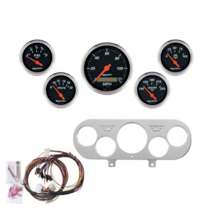 5 GAUGE DIRECT-FIT DASH KIT, NOVA 62-65, DESIGNER BLACK