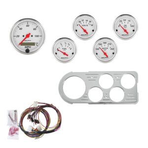 5 GAUGE DIRECT-FIT DASH KIT, FORD TRUCK 48-50, ARCTIC WHITE