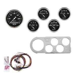 5 GAUGE DIRECT-FIT DASH KIT, FORD TRUCK 48-50, OLD TYME BLACK