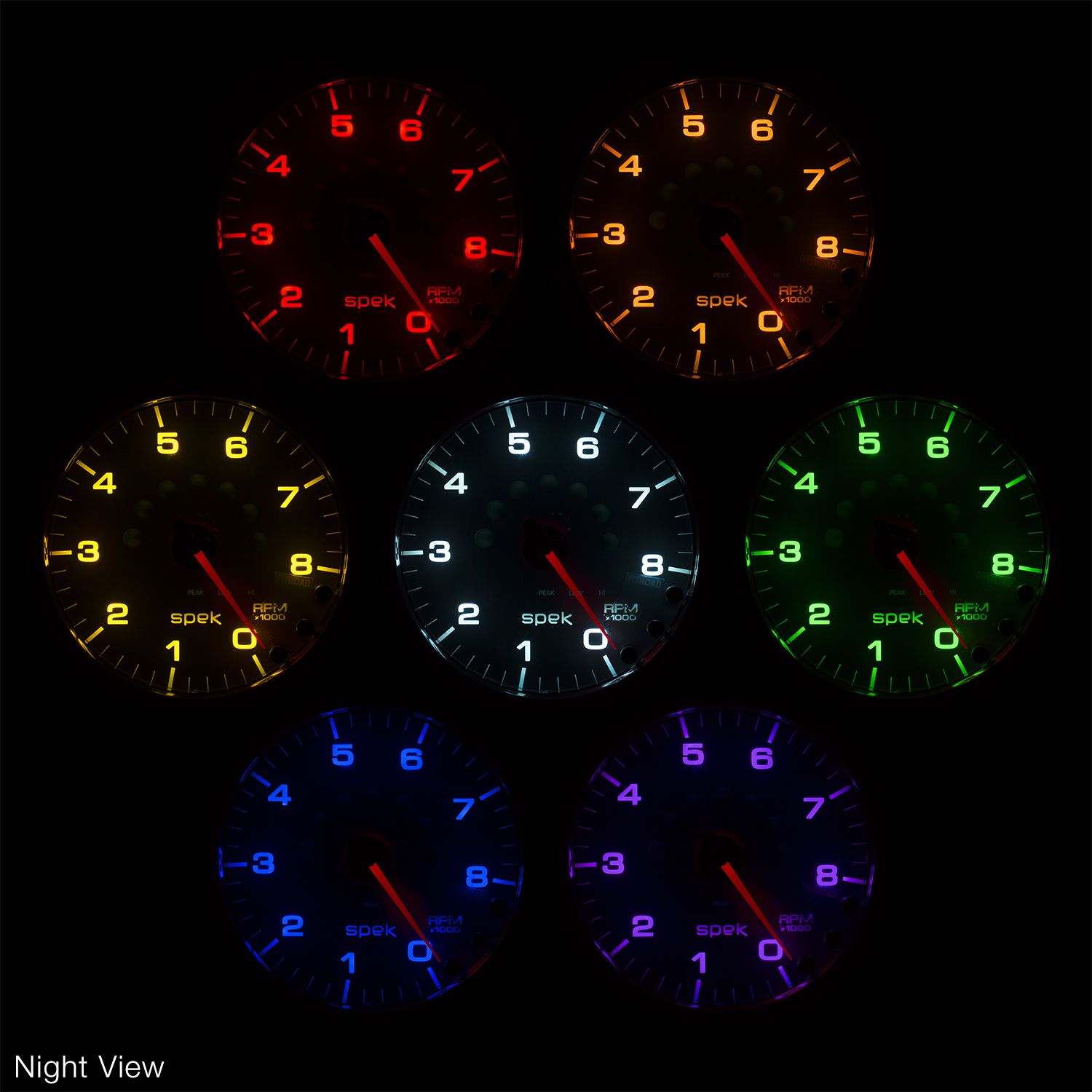 5 in. SPEEDOMETER, 0-180 MPH, SPEK-PRO, BLACK/CHROME