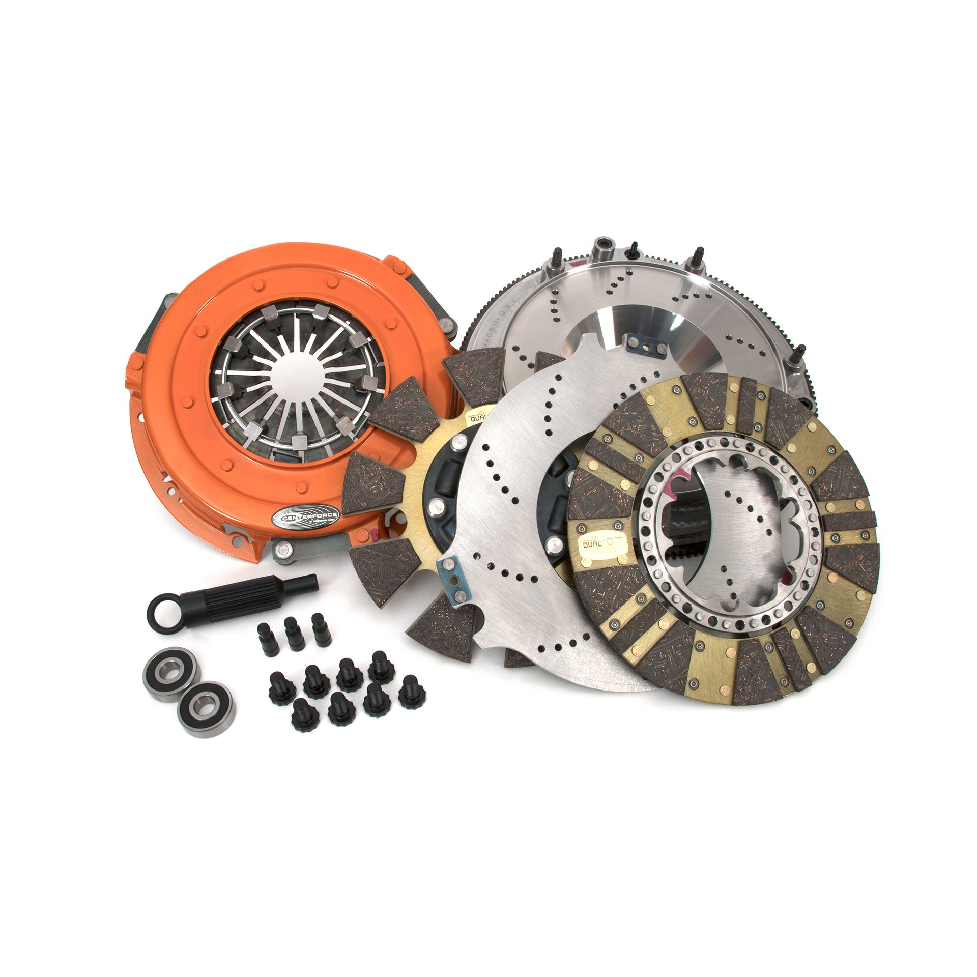 Centerforce DYAD ? DS 10.4, Multi-Disc Clutch and Flywheel Kit, 49.70 lbs, 168 Tooth Gear, 0 in/oz Internally Balanced, 8 Bolt Crank, 1300 ft/lbs Capacity, 10.4in Dia., 26-Spline, Fits Cadillac/Chevrolet CTS and Camaro V 6.2L