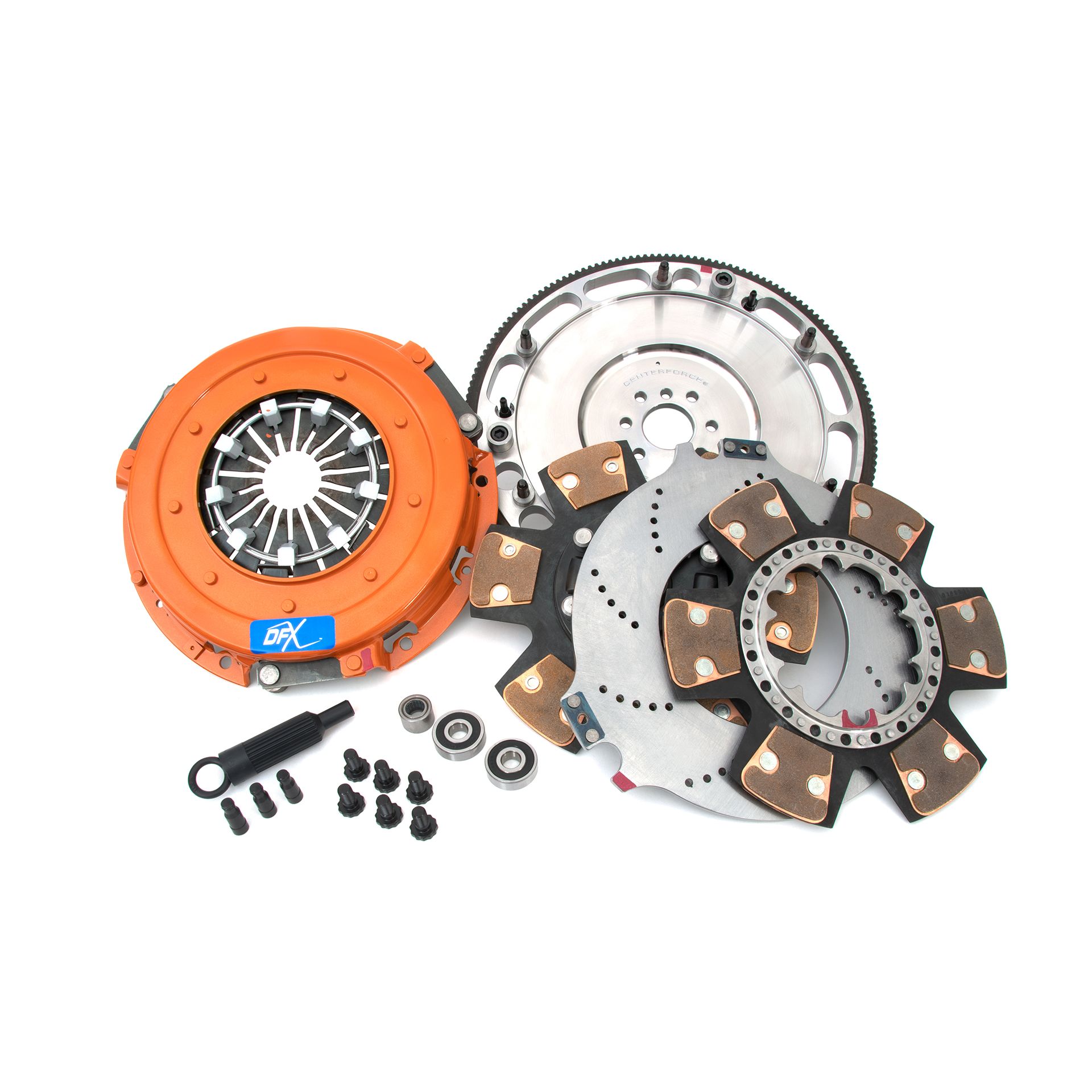 Centerforce DYAD ? XDS 10.4, Extreme Multi-Disc Clutch and Flywheel Kit, 47.2 lbs, 168 Tooth Gear, 0 in/oz Internally Balanced, 6 Bolt Crank, 1600 ft/lbs Capacity, 10.4in Dia., 26-Spline, Fits Chevrolet/Pontiac Cars 8 Cyl