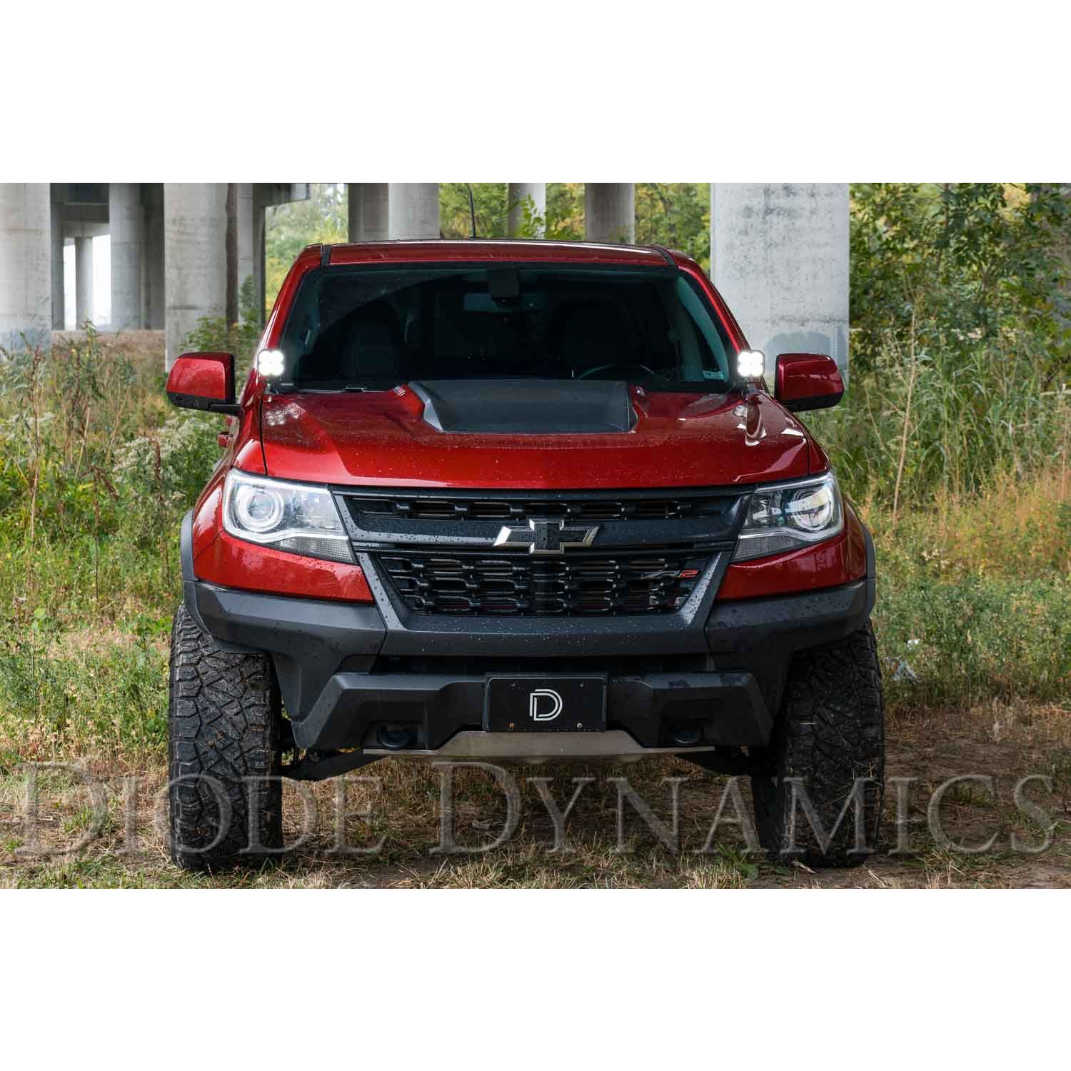 Allows you to mount two Stage Series 2" LED Pods above the hood.