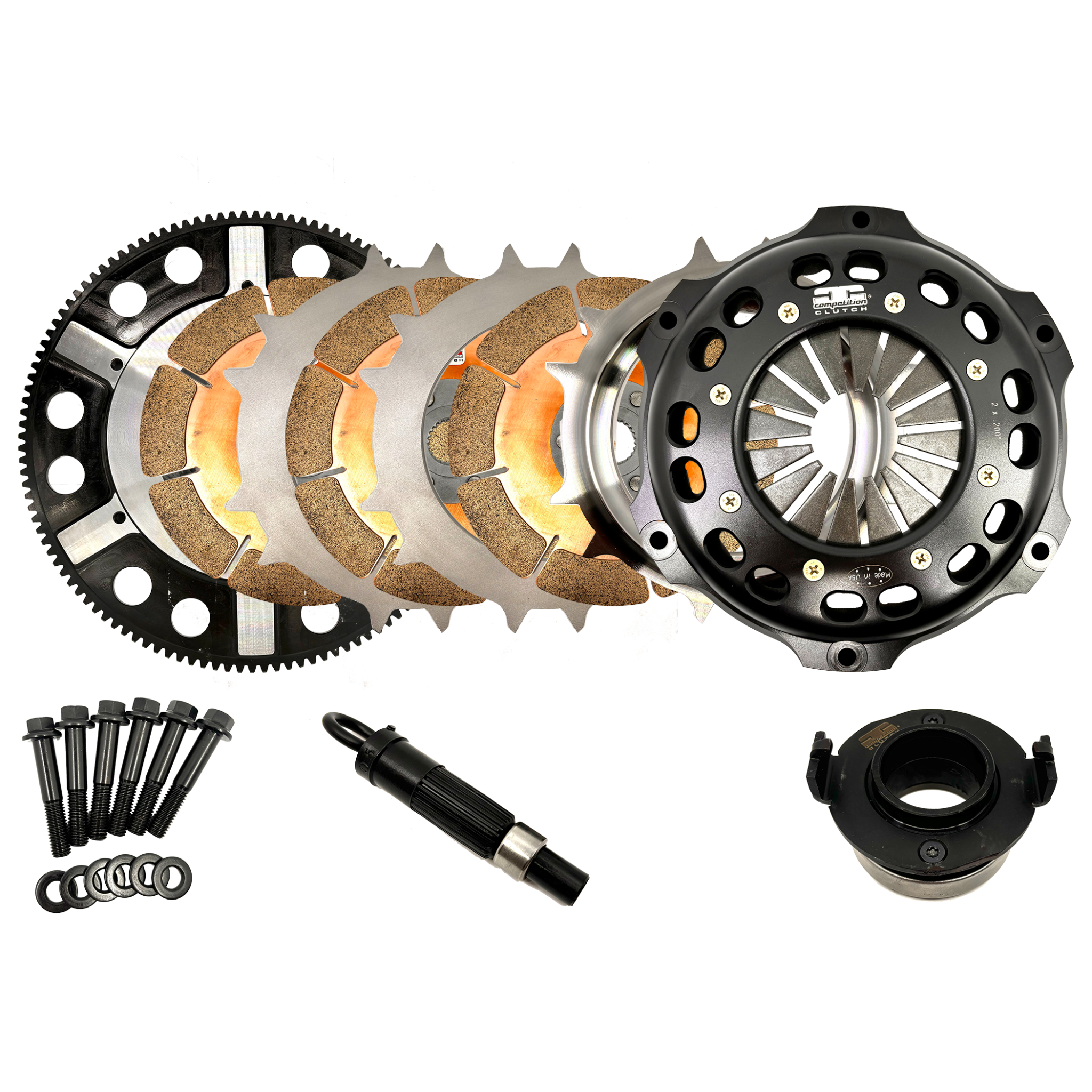 Clutch Kit: Full Race Triple Disc: Honda K Series 184mm Ceramic: w/Flywheel