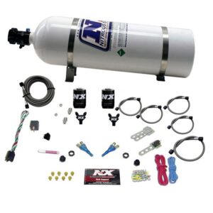 Nitrous Express DODGE EFI FULL RACE (100-150-200-300HP) DUAL NOZZLE WITH 15LB BOTTLE