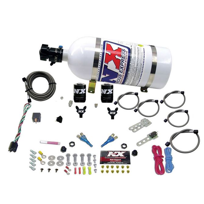 Nitrous Express DUAL NOZZLE SPORT COMPACT SYSTEM W/ 10LB BOTTLE (35-50-75HP)