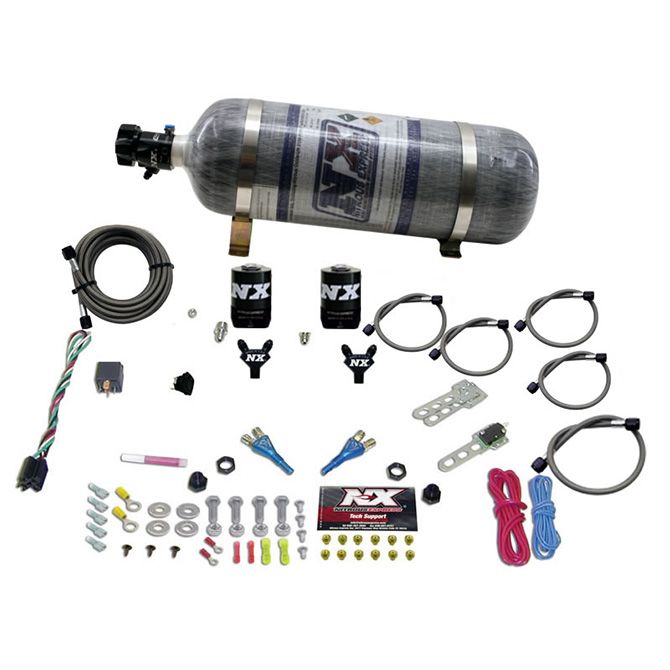 Nitrous Express DUAL NOZZLE SPORT COMPACT SYSTEM W/ 12LB BOTTLE (35-50-75HP)