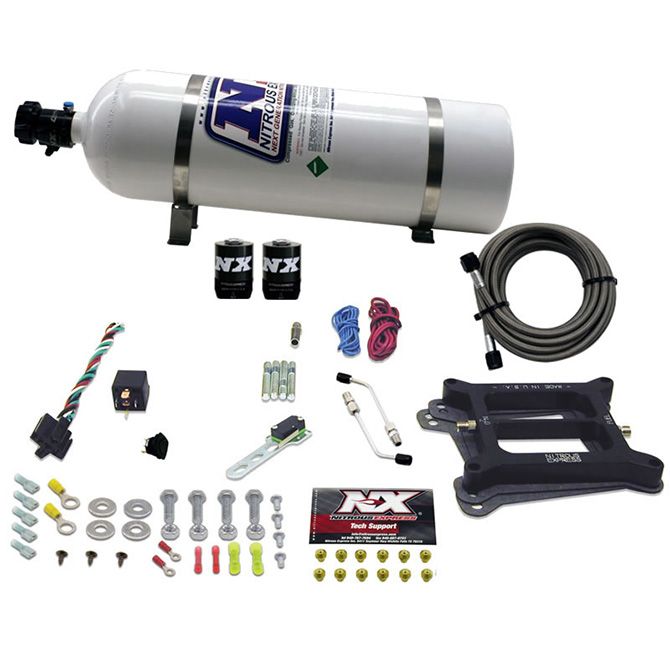 Nitrous Express 4150 4-BBL/GASOLINE (50-100-150-200-250-300HP) WITH 15LB BOTTLE