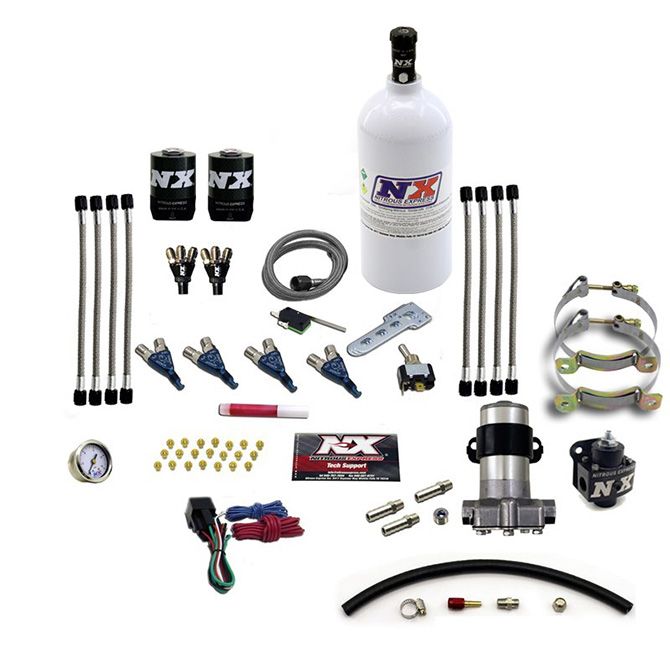 Nitrous Express FOUR CYLINDER inPIRANHAin SYSTEM (PRO-MOD), 2.5 LB