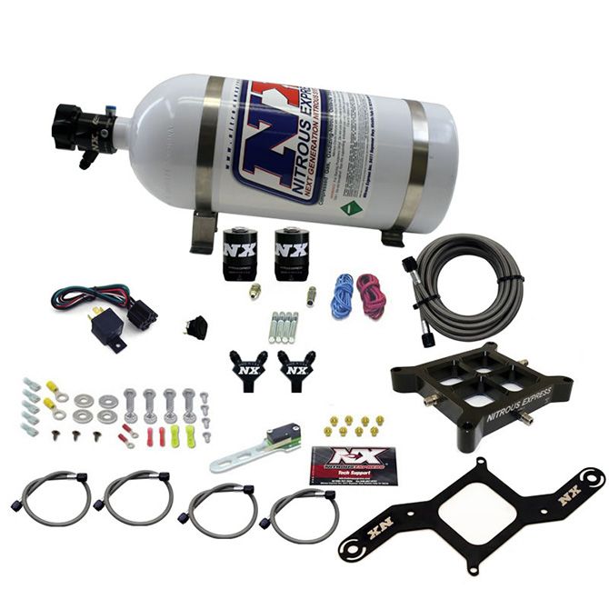 Nitrous Express 4150 BILLET CROSSBAR, PRO POWER (100-200-300-400-500HP) WITH 10LB BOTTLE.