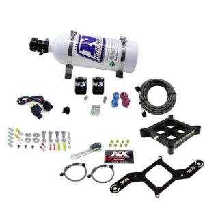 Nitrous Express 4150 SINGLE ENTRY BILLET CROSSBAR PLATE SYSTEM, (50-300HP) W/ 5lb BOTTLE