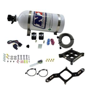 Nitrous Express 4150 SINGLE ENTRY CROSSBAR PLATE SYSTEM, PRO POWER(100-500HP) W/10LB BOTTLE