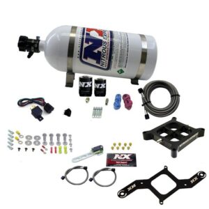 Nitrous Express 4150 SINGLE ENTRY CROSSBAR PLATE SYSTEM, RNC (250-750HP) W/10LB BOTTLE