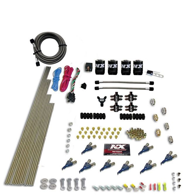 Nitrous Express 8 CYL PIRANHA DIRECT PORT, 4 SOLENOIDS, WITH NO BOTTLE (200-500HP JETTING)