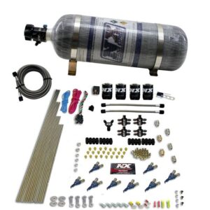 Nitrous Express 8 CYL PIRANHA DIRECT PORT, 4 SOLENOIDS, WITH 12LB BOTTLE (200-500HP JETTING)