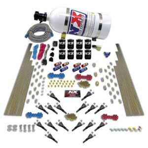Nitrous Express SHARK DUAL STG /GAS 16 NZLS (200-1200HP) 8 SOLENOIDS WITH 10LB BOTTLE