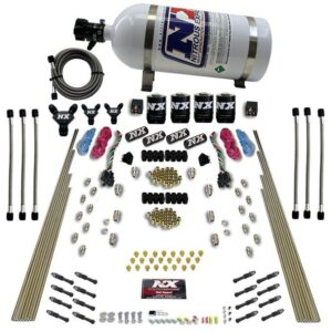Nitrous Express 8 CYL DRY DIRECT PORT, DUAL STAGE, 4 SOLENOIDS, WITH 10LB BOTTLE (200-600HP)