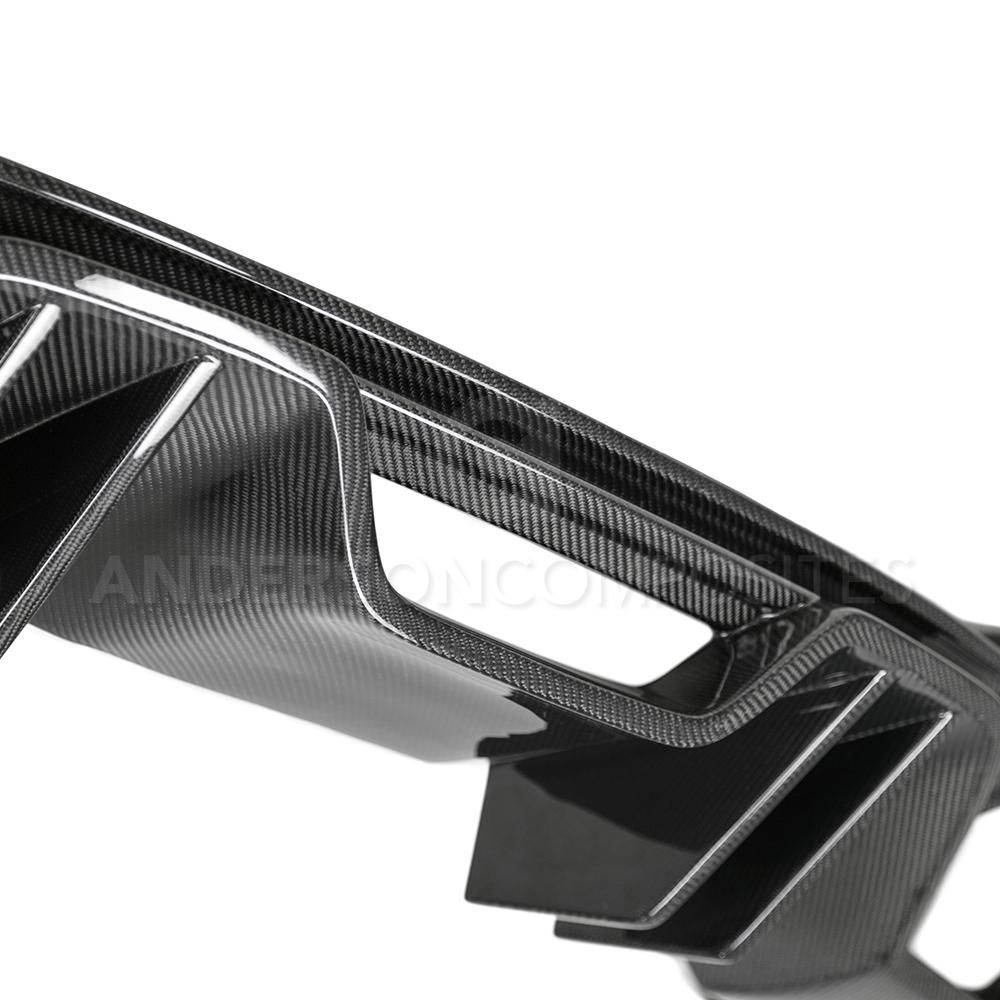 Anderson Composites, AC-RL18FDMU-AR, Type-AR carbon fiber quad tip rear valance for 2018-2020 Ford Mustang