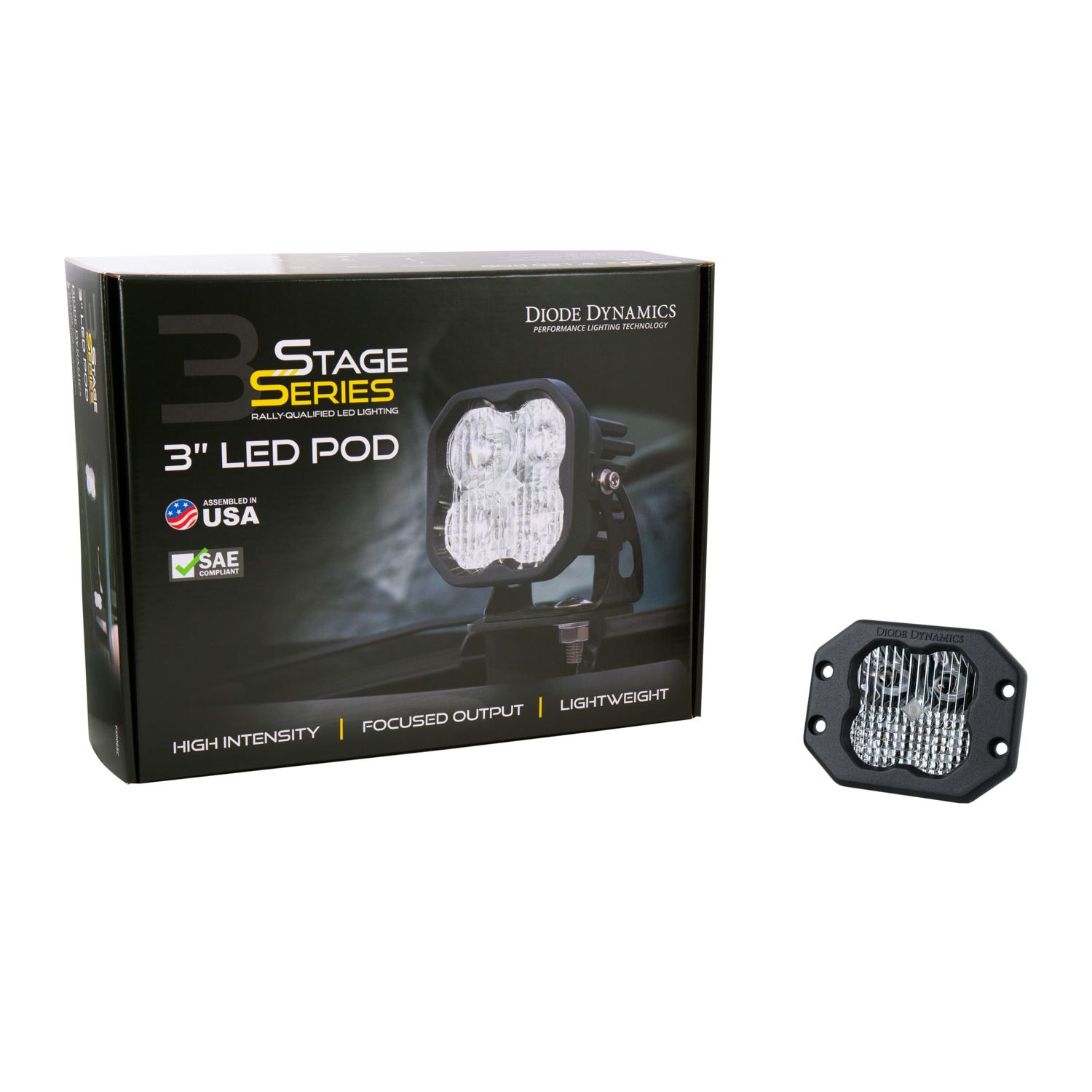 Pod light featuring advanced TIR optics for high efficiency and focus.