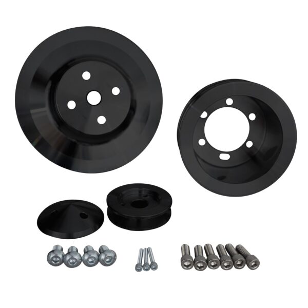 Big Block Chrysler Performance Ratio V-Belt Pulley Kit - Black (2V)