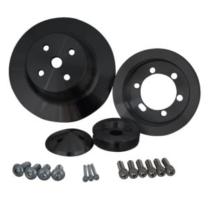 Big Block Chrysler Performance Ratio V-Belt Pulley Kit; Fluid Damper; Black (1V)