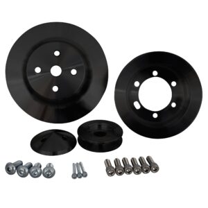 Small Block Chrysler (273 - 318 - 340) V-Belt Pulley Kit - Black (1V)