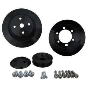 Small Block Chrysler Performance Ratio V-Belt Pulley Kit - Black (2V)