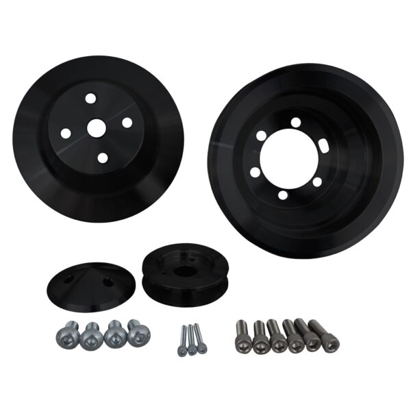 Small Block Chrysler High Flow V-Belt Pulley Kit - Black (2V)