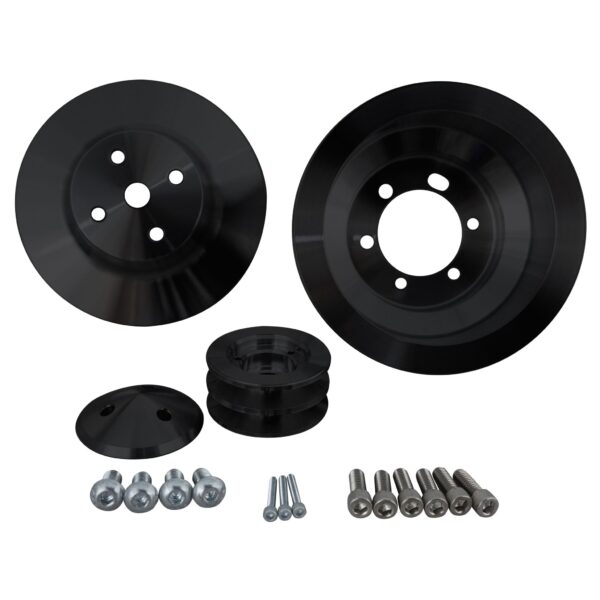 Small Block Chrysler High Flow V-Belt Pulley Kit - Black (3V)