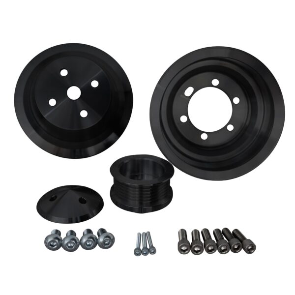 Small Block Chrysler Serpentine Pulley Kit for Fluid Dampers - Black (2V)