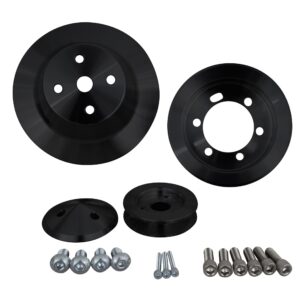 Small Block Chrysler Performance Ratio V-Belt Pulley; Fluid Dampers - Black (1V)