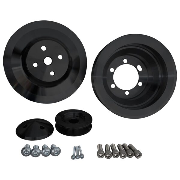 Chrysler Small Block Fluid Damper V-Belt Pulley Kit - Black (2V)