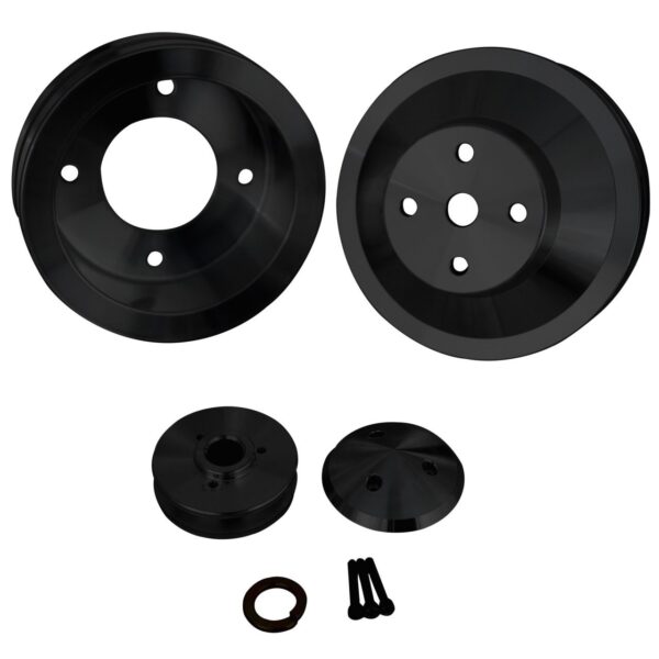 Pontiac V-Belt Pulley Kit - Black (2V)