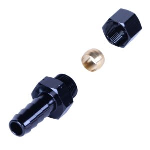 1/2” Transmission Cooler Line to 1/2” NPT Hose Barb Black anodized Fitting