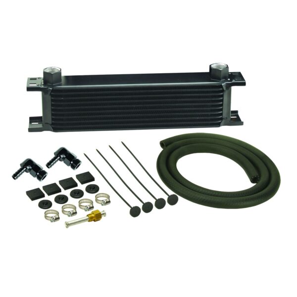 10 Row Stack Plate Transmission Cooler Kit 90 Degree Swivel Fitting