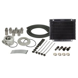 13 Row Plate & Fin Engine Oil Cooler Kit with Sandwich Adapter