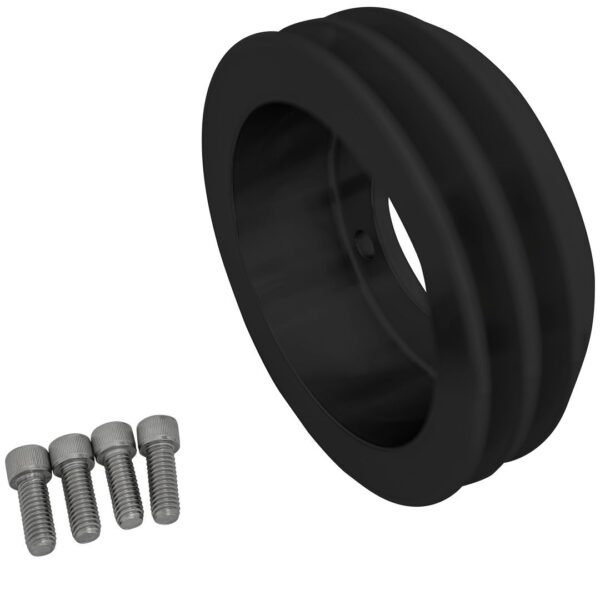 Small Block Ford Crank Pulley - 2V - 4 Bolt, Early - 5.75" - Black