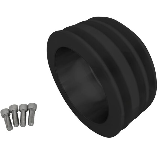 Small Block Ford Crank Pulley - 3V - 4 Bolt, Early - 5.75" - Black