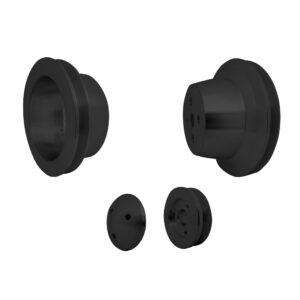 Small Block Ford V-Belt Pulley Kit - 3 Bolt, Early - Black