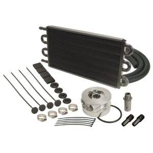 6 Pass Series 7000 Aluminum/Copper GM V8 Engine Oil Cooler Kit Sandwich Adapter